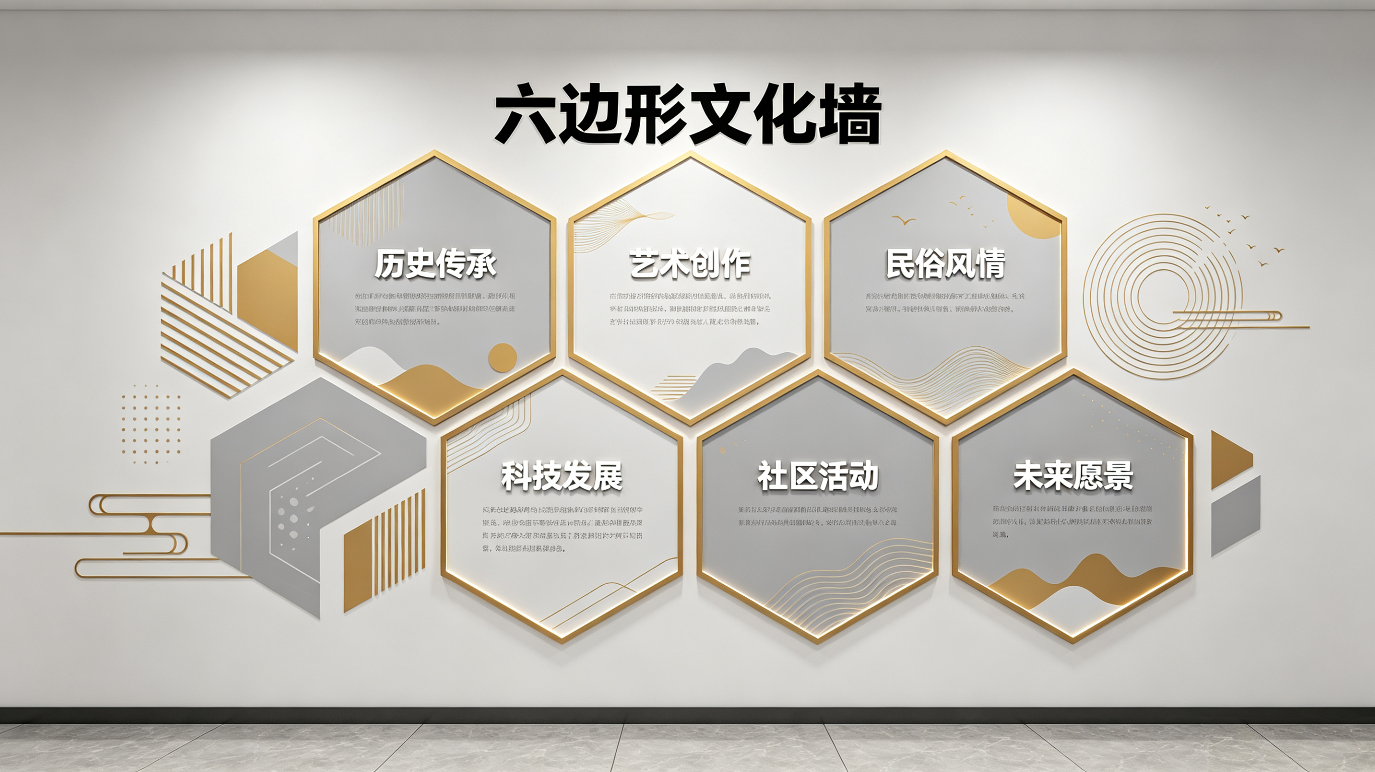  桐庐企业文化墙 | 六边形信息美学